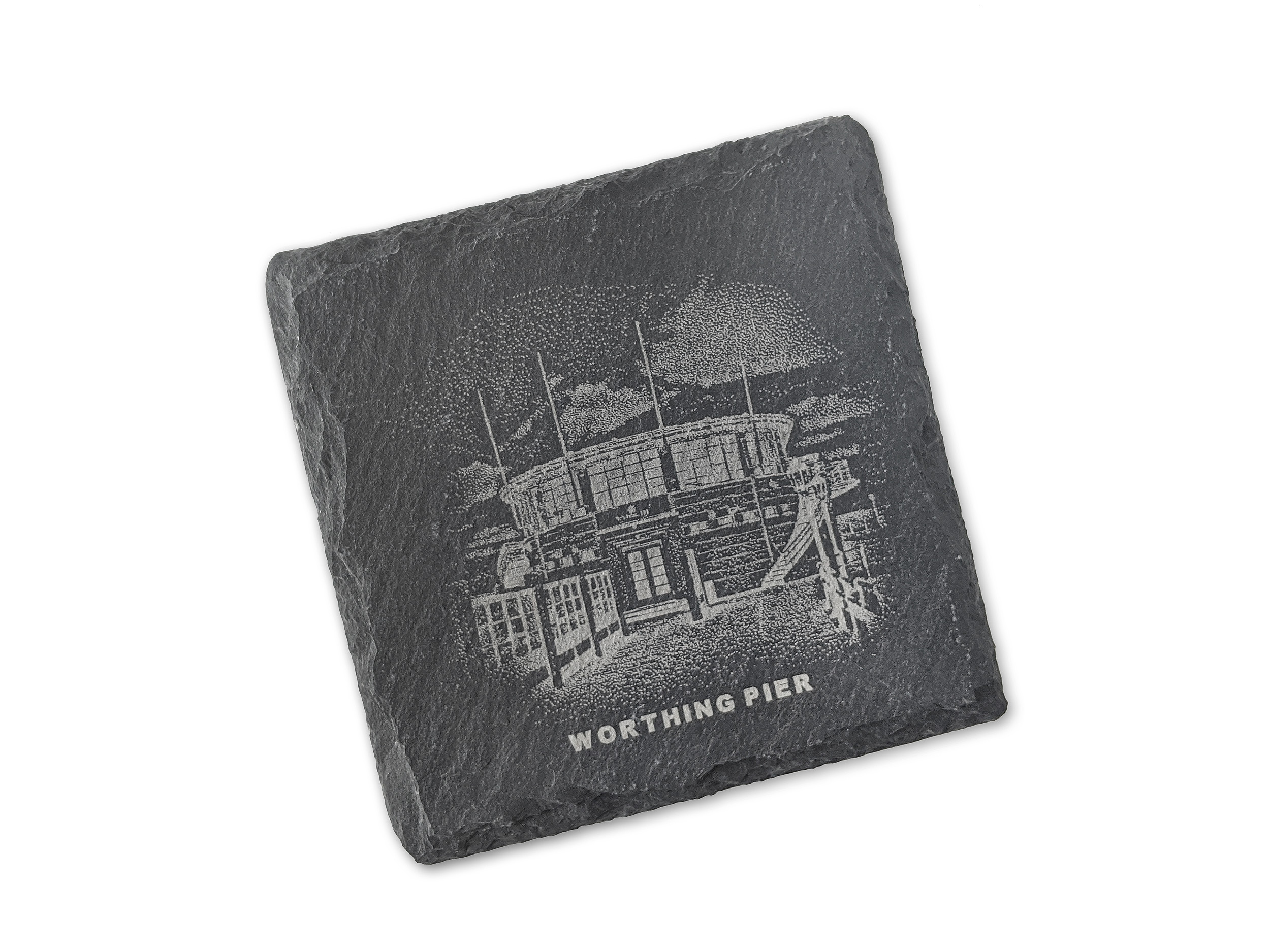 Worthing Pier Southern Pavilion - Iconic Worthing Landmark Coasters - Laser Engraved Slate Coasters